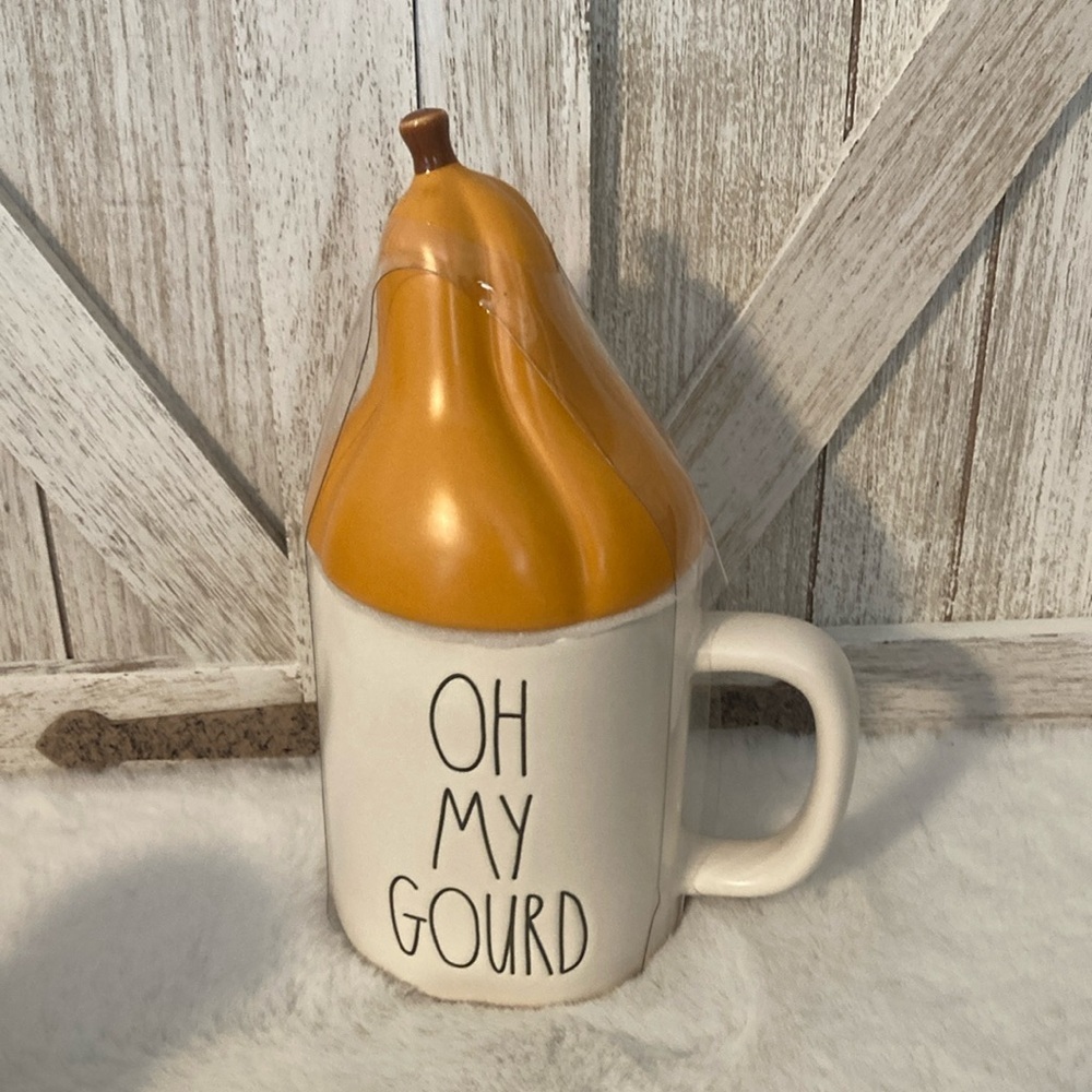 Rae Dunn Oh My Gourd Mug with Topper
